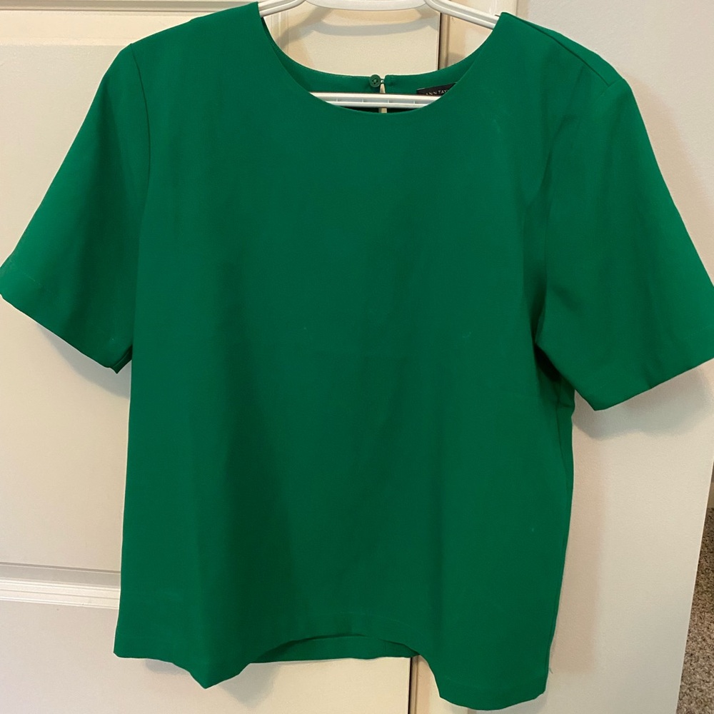 Ann Taylor Vibrant Green Short Sleeve Top